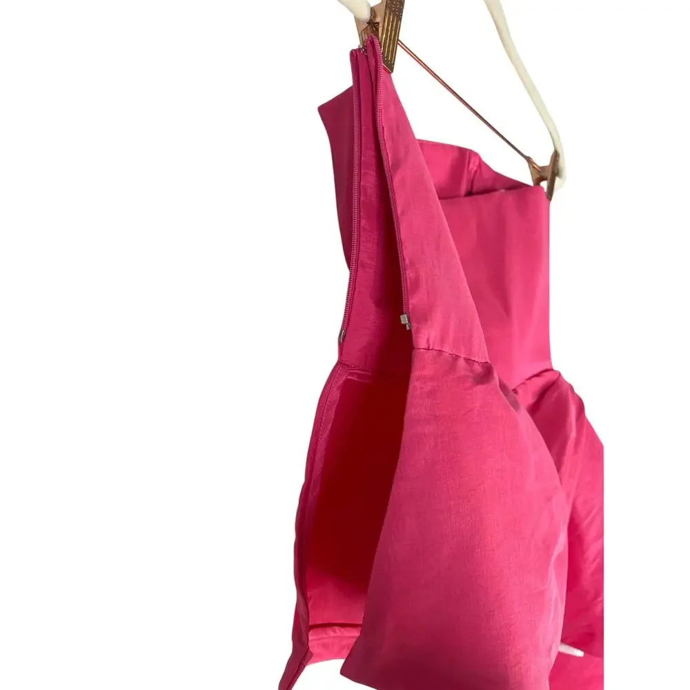 NBD Jancis Peplum Top Strapless Draped Taffeta Party Cocktail NYE Evening M